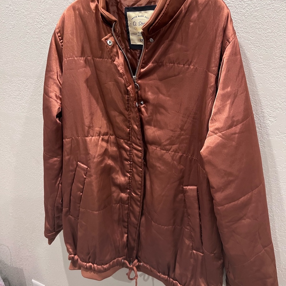 Ci Sono Original Rust Puffer Jacket Warm Quilted Design